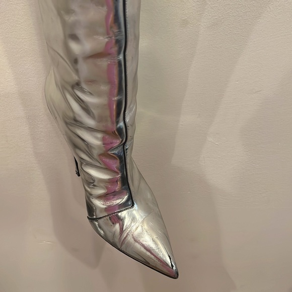 sequin balenciaga thigh high boots